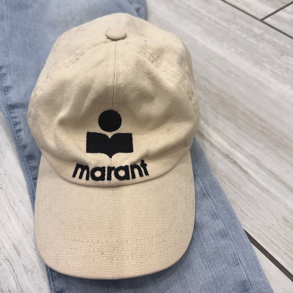 Isabel Marant Cream Cap with Black Logo